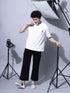 Bold Comfort: Men's Oversize Printed Cotton T-Shirt White